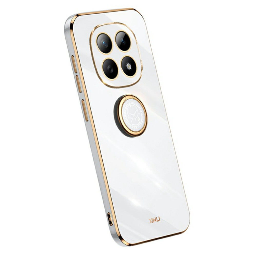 (White) Xinli For Xiaomi Poco M8 5G / Redmi Note 15 5G (Global) Case Ring Kickstand Electroplating Tpu Phone Cover White 6914292316944