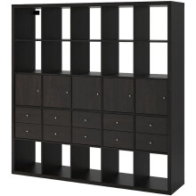 KALLAX 25-Cube Bookcase with 10 Inserts 182x182cm