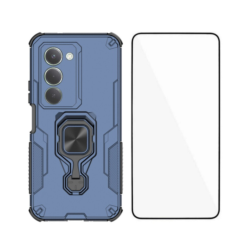 (Blue) Wanlonfeng For Xiaomi Redmi 15 5G (Global) (169Mm) Phone Case Pc Tpu Back Cover Kickstand With Tempered Glass Blue 6914295118231