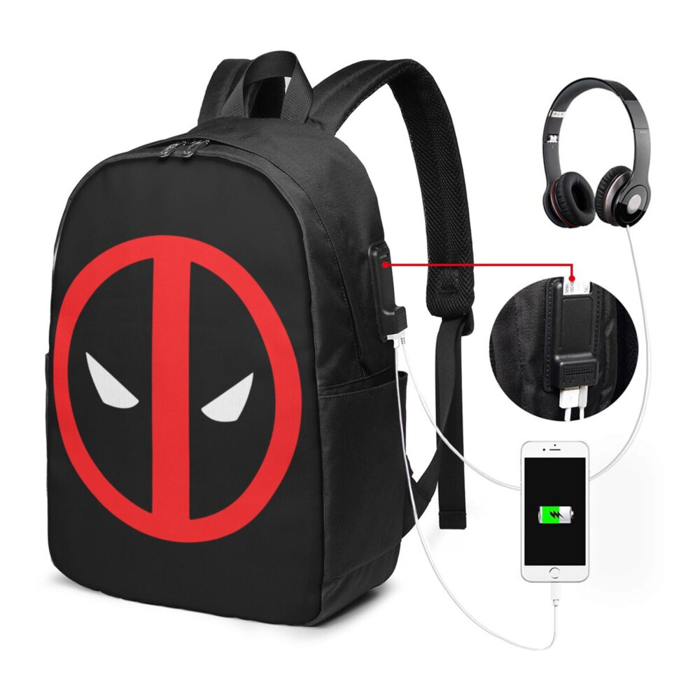 Deadpool Laptop Backpack Anti-Slim Durable With Usb 900881745420