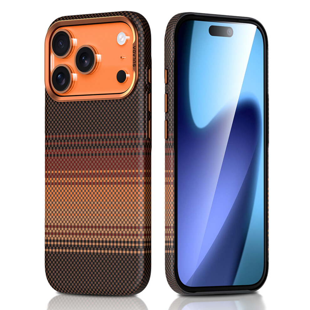 (Sunset ) Sulada For Iphone 17 Pro Magnetic Case Hard Pc Anti-Scratch Phone Cover Orange 6914296825459
