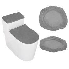 Toilet Lid Cover Stretch Soft Grey Fit Most Tanks