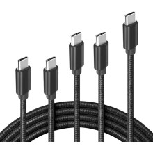 (5 stk.) til Ultra kompatibel med Samsung og kompatibel med iPhone15 USB-C til USB-C kabel ekstra langt - 2 meter