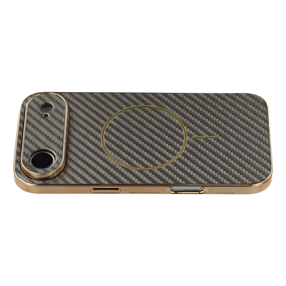 (Coffee) For Iphone Air Phone Case Carbon Fiber Textured Electroplated Tpu Back Cover Brown 6914295070959