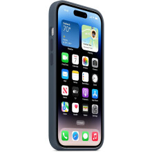 Siliconen hoesje met MagSafe, compatibel met iPhone 14 Pro - Stormblauw