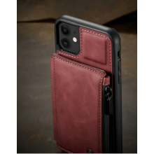 CaseMe leather iPhone 13 back case red