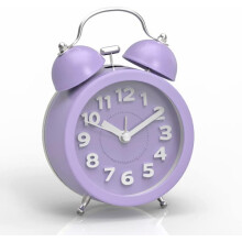 Retro Double Wall Clock Purple 12-inch