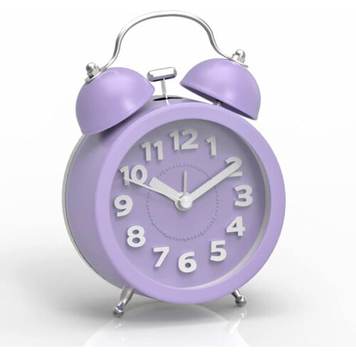 Retro Double Wall Clock Purple 12-inch