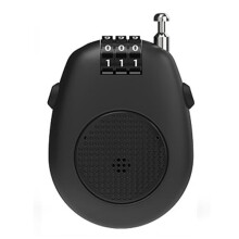 Helmet Lock Retractable Steel Wire Cable Black