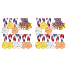 200 Pieces Kids Plastic Winner Award Medals Winner Medals Gold Silver Bronze Winner Medals for Parties, Games, Sports