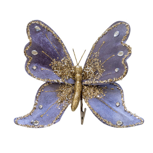 Weihnachtsbaumschmuck Schmetterling Blau Glitzer Hohl 1