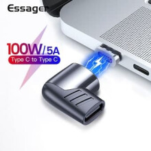 100W/5A Magnetický USB-C adaptér s rychlonabíjením, černý, černý