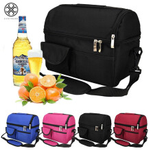 Bolsa térmica Luxtrada para almoço, cor vinho.