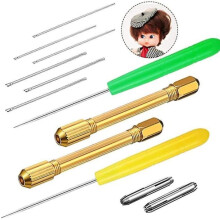 Gereedschap voor het omkeren van poppenhaar, compatibel met de poppenhaarmaakset, zwart.