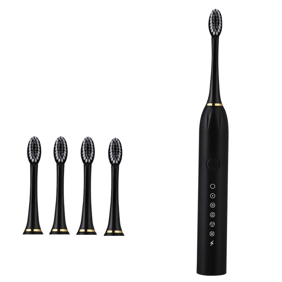 Electric Toothbrush with 4 Brush Heads and 6 Speeds