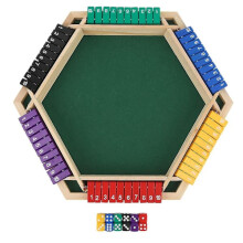 Close the Box Dice Game Wooden Tabletop for 6 Players