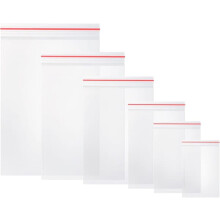 Clear Resealable Zip Bags 80μm 100 6 Pack
