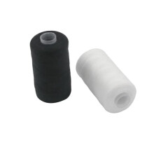 Polyester sewing thread 500m 2-pack black white