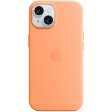 Silicone MagSafe Case for iPhone 15 – Sorbet Orange