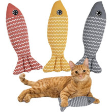 Cat kick toys with catnip fish shape 3 pieces
