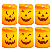 Halloween LED flameless pillar candles 6 pcs