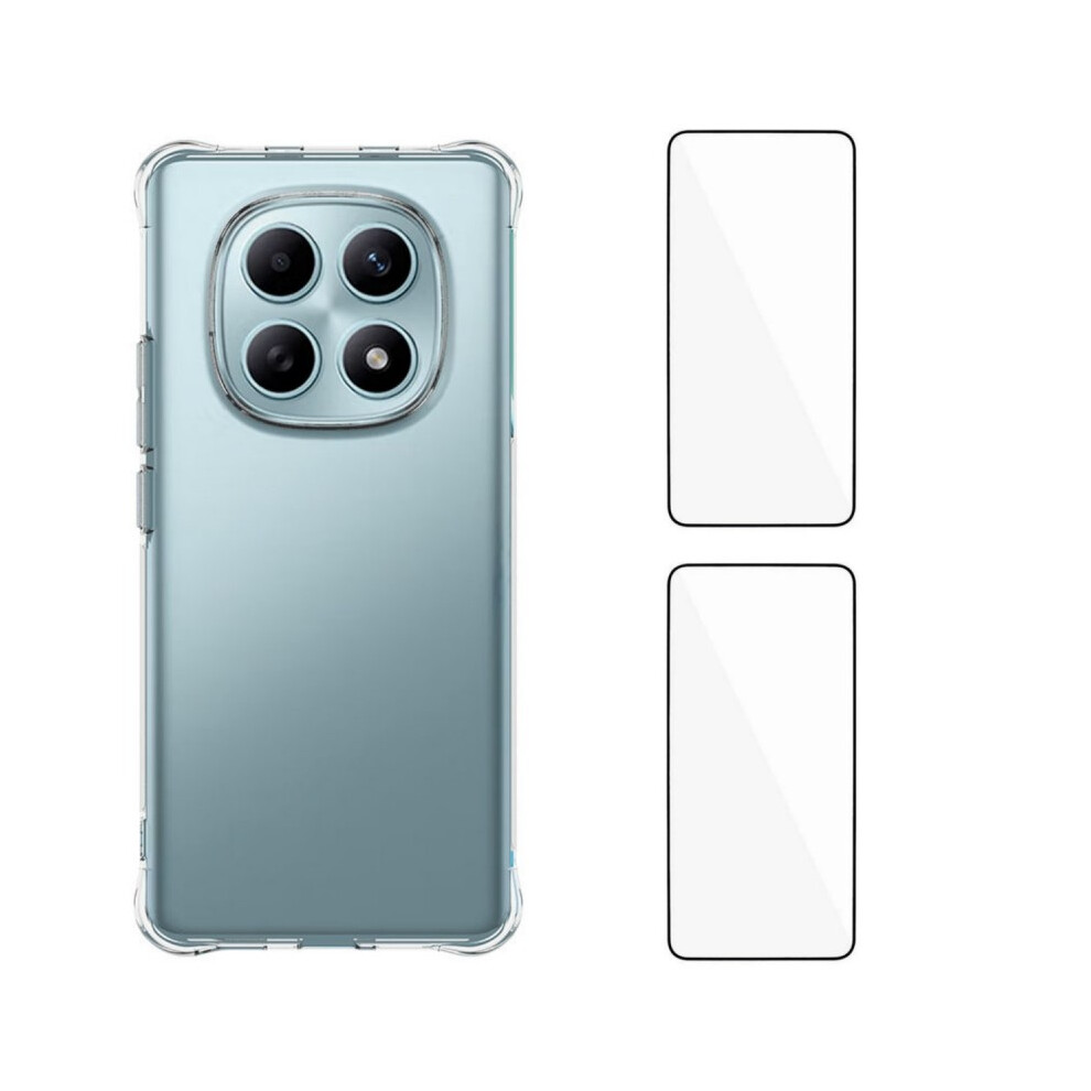 (Transparent) Wanlonfeng For Xiaomi Poco M8 5G / Redmi Note 15 5G (Global) Tpu Case Wl2 Series 2.0Mm Phone Cover With 2Pcs Tempered Glass Films 6914297243023