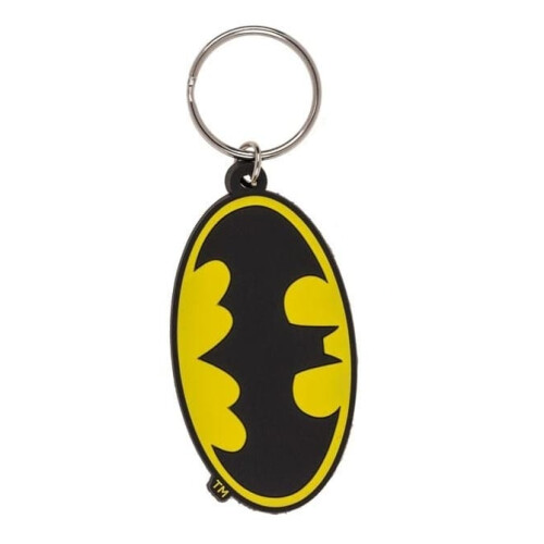 Batman keychain black yellow bat licensed