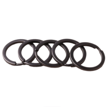 Round carabiner key rings zinc alloy black 30 mm 10 pcs