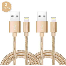 iPhone-compatible 3m charging cable set gold silver 2 pcs