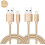 iPhone-compatible 3m charging cable set gold silver 2 pcs 1