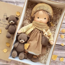 Waldorf doll handmade knitted plush 12 inch