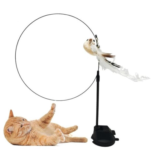 Cat toy with realistic movement and suction cup 1 pack