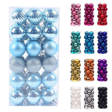 Staron Light Blue Christmas Ornaments 40mm 36pcs