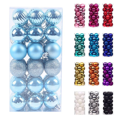Staron Light Blue Christmas Ornaments 40mm 36pcs