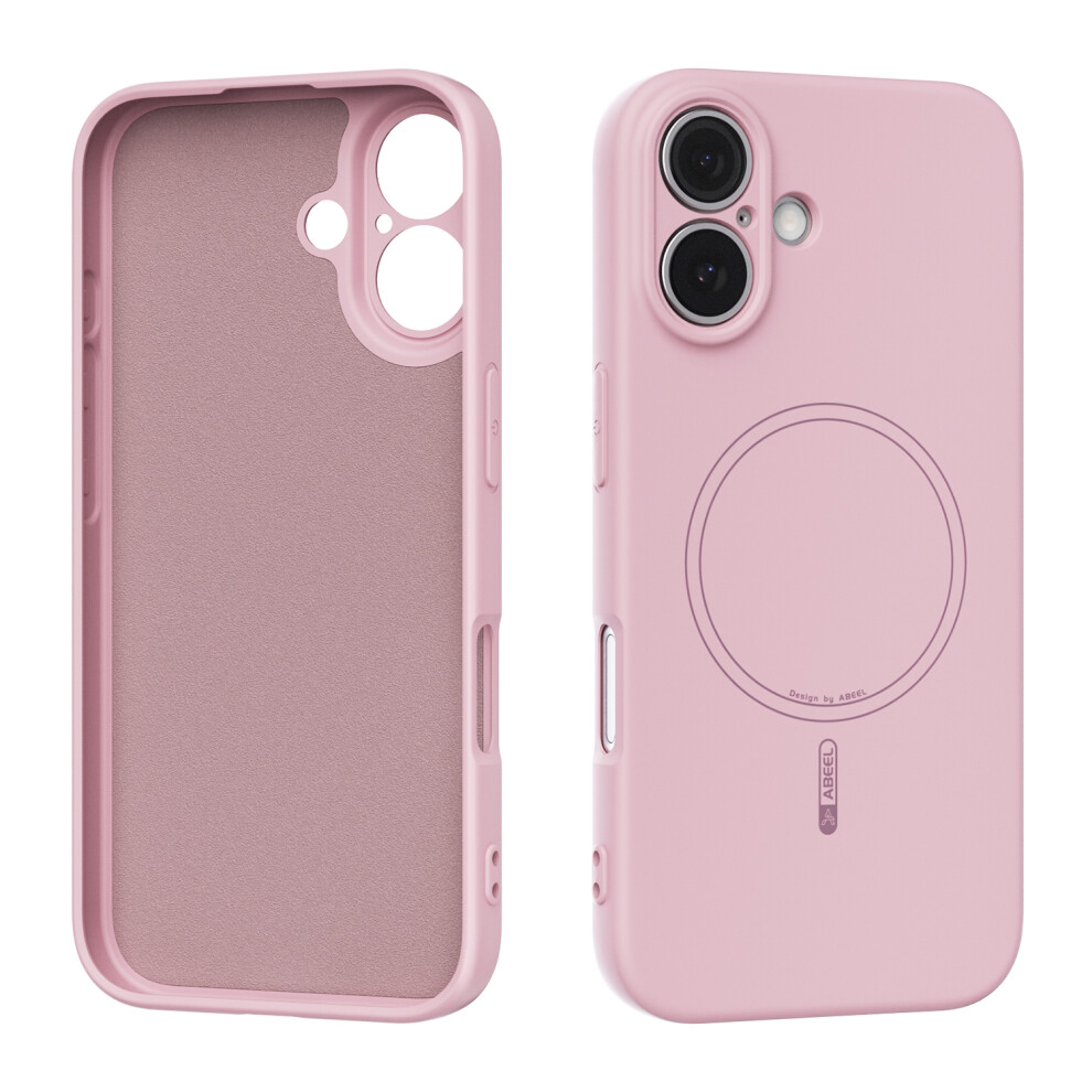 (Pink) Abeel For Iphone 16 Case Compatible With Magsafe Skin Touch Liquid Silicone Phone Back Cover Pink 6914291486310