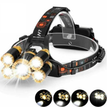 Headlamp T6 LED with batteries and 12V car charger
