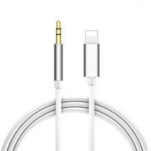 iPhone Aux Cable 3.5mm to Lightning 1m Silver