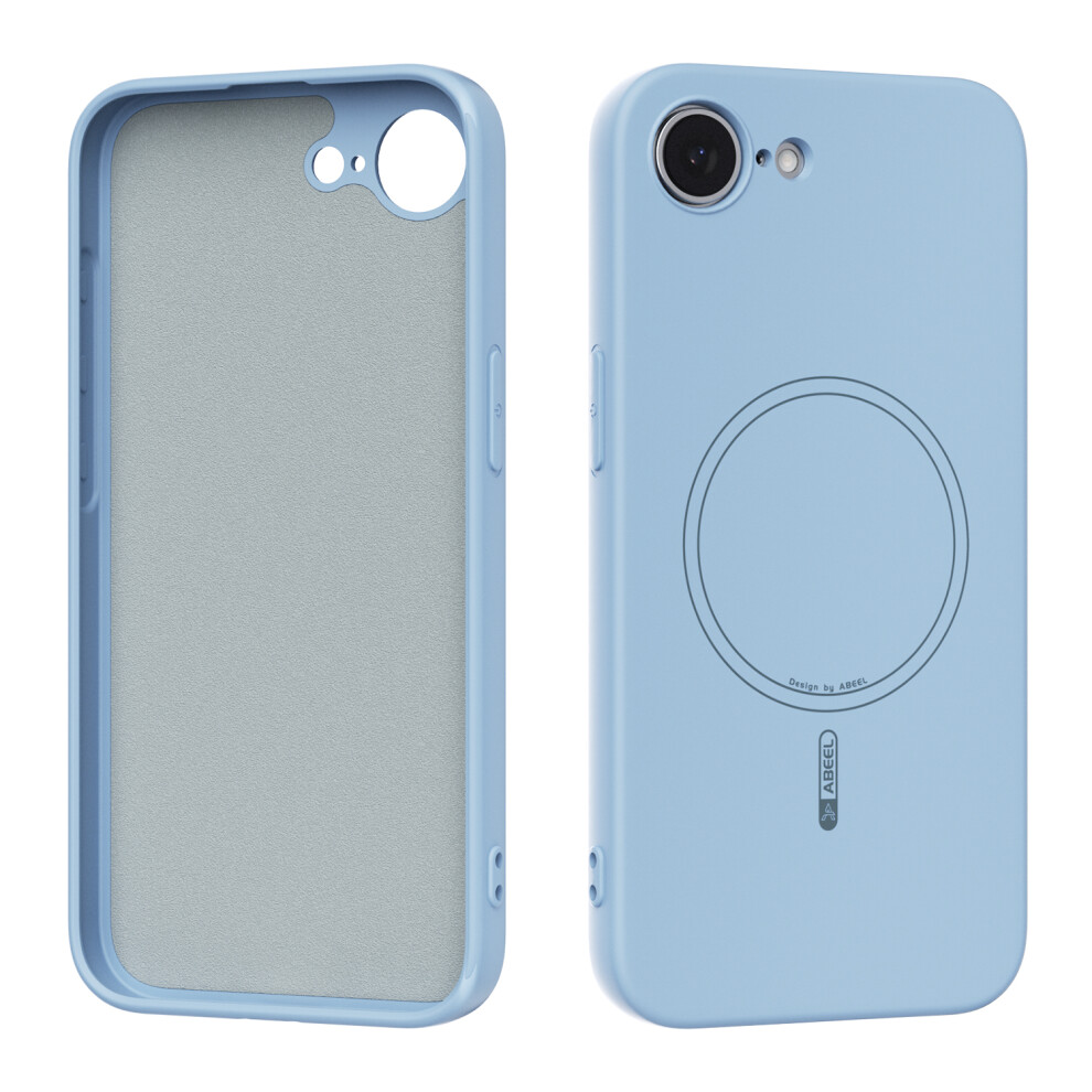 (Sky ) Abeel For Iphone 17E / 16E Case Compatible With Magsafe Skin Touch Liquid Silicone Phone Back Cover Blue 6914297633503