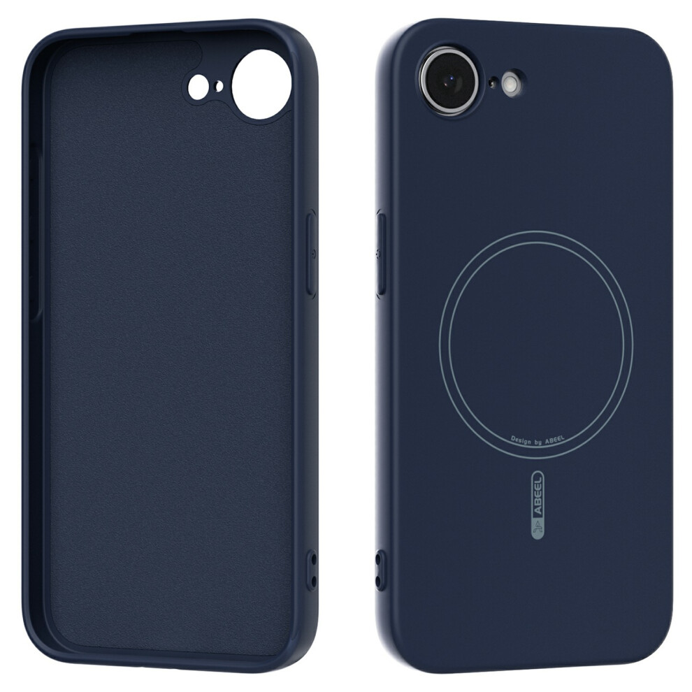(Dark ) Abeel For Iphone 17E / 16E Case Compatible With Magsafe Skin Touch Liquid Silicone Phone Back Cover Blue 6914298921326