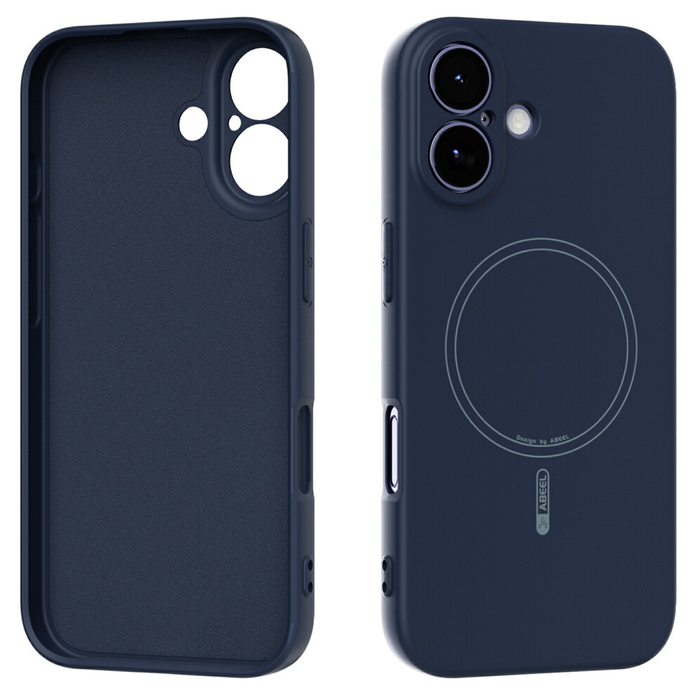 (Dark ) Abeel For Iphone 17 Case Compatible With Magsafe Skin Touch Liquid Silicone Phone Back Cover Blue 6914297171371