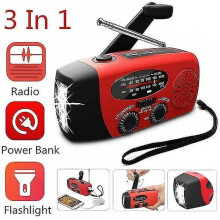 Radio retráctil, radio de emergencia solar portátil de 2000 mAh con linterna Powerflashlight.