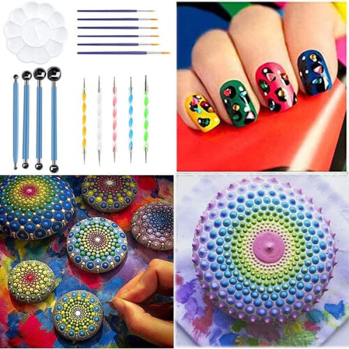 Mandala dotting tool set for stone painting 16 pieces
