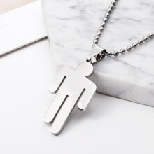 Billie Eilish pendant necklace stainless steel round chain