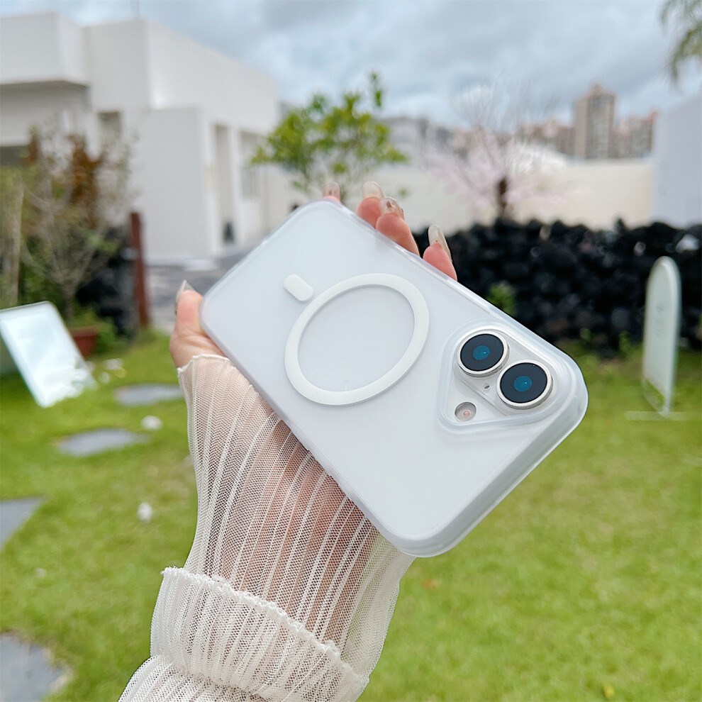 (White) For Iphone 17 Case Compatible With Magsafe Skin Touch Tpu Acrylic Phone Back Cover White 6914296903591