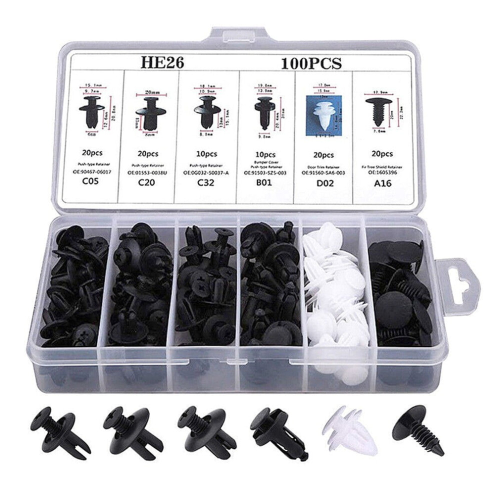 Fender Liner Fastener Rivet Push Clip Retainer 100 Pcs 6 972745965916