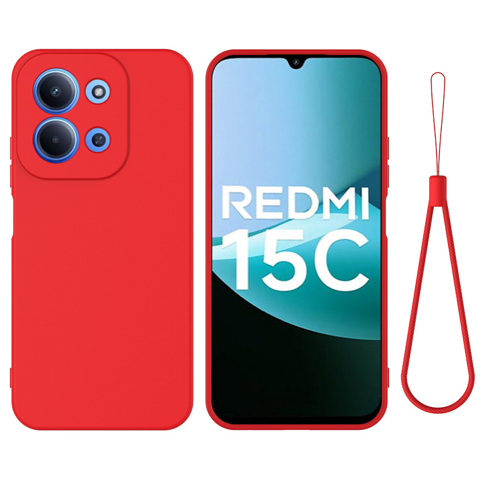 (Red) For Xiaomi Mi 15C 4G (Global) (171Mm) / 15C 5G (Global) (171Mm) / Poco C85 4G (171Mm) Liquid Silicone Case Phone Back Cover Wi Red 6914296753530