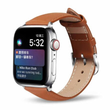 Compatibel met Apple Watch 42/44/45/49 1-8/SE/Ultra Bruine leren band Bruin leer