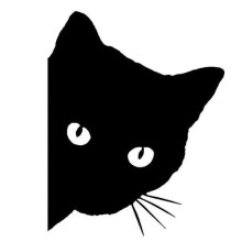 Black cat face car window decals reflective 2 pcs