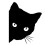 Black cat face car window decals reflective 2 pcs 1