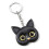 Cat head keychain black 1